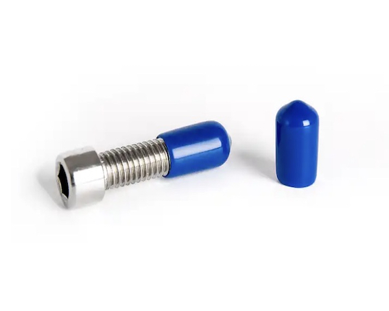 royal blue round flexible vinyl tube caps bolt safety end covers vinyl end cap